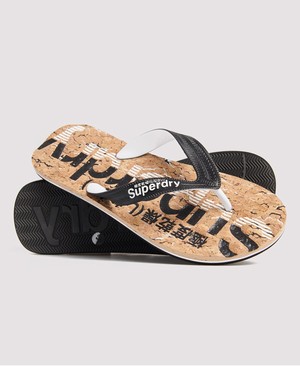 Superdry Cork Férfi Papucs Fekete | ZXASQ7362